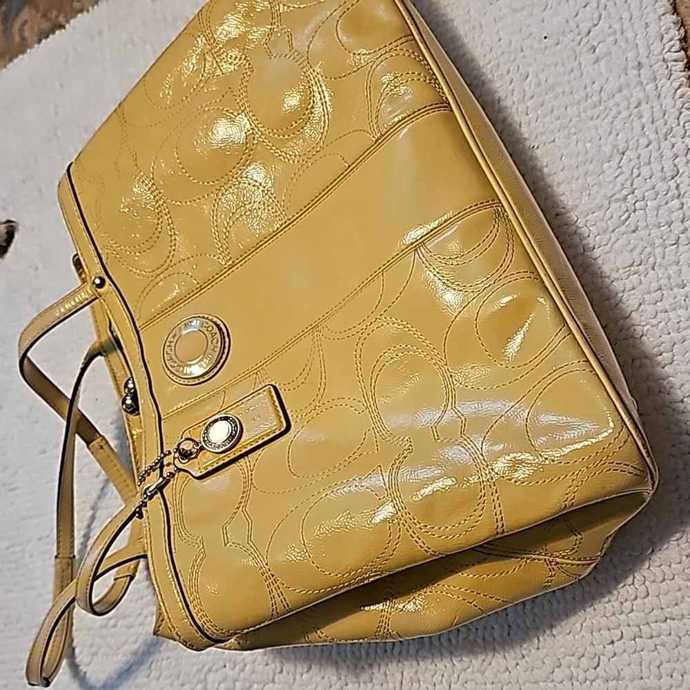 NWOT Never used Vintage Coach purse in color yellow